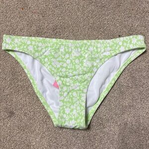 Xhilaration Green Floral Print Cheeky Bikini Bottom Size S